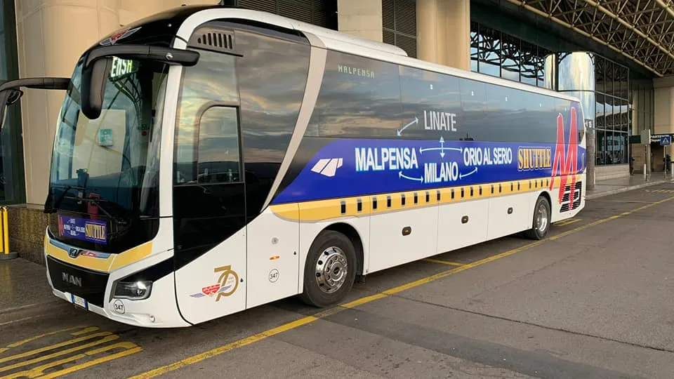 Orio shuttle coach at terminal stop