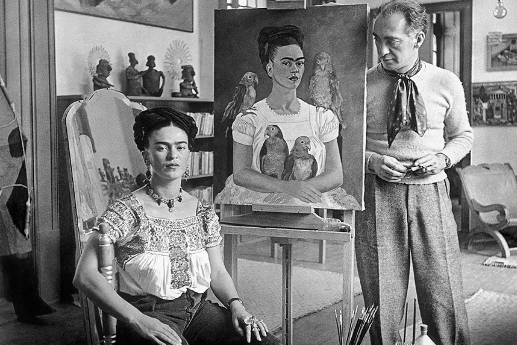 Frida Kahlo and Diego Rivera in 1940