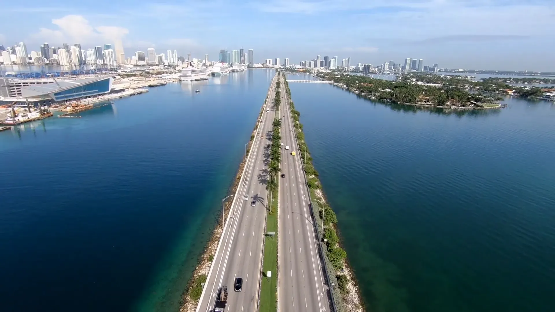 MacArthur Causeway aerial view