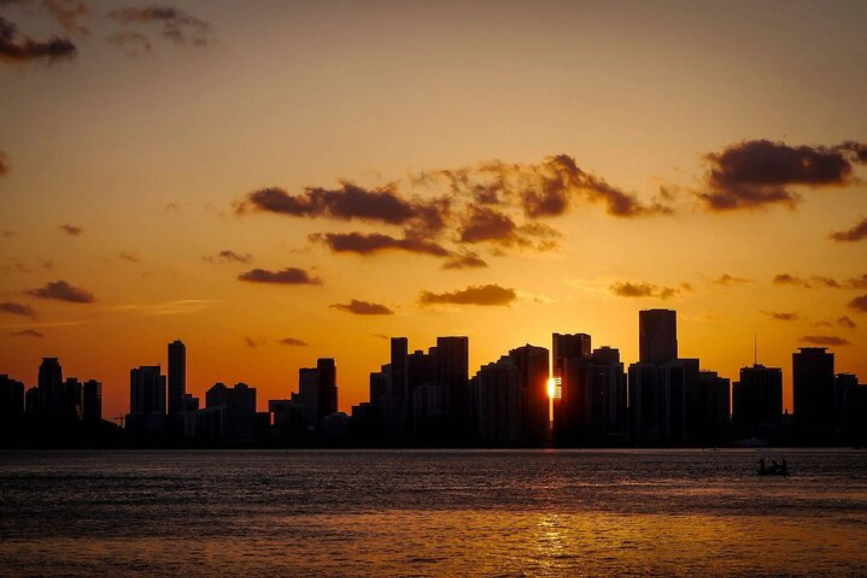 Miami skyline at sunset