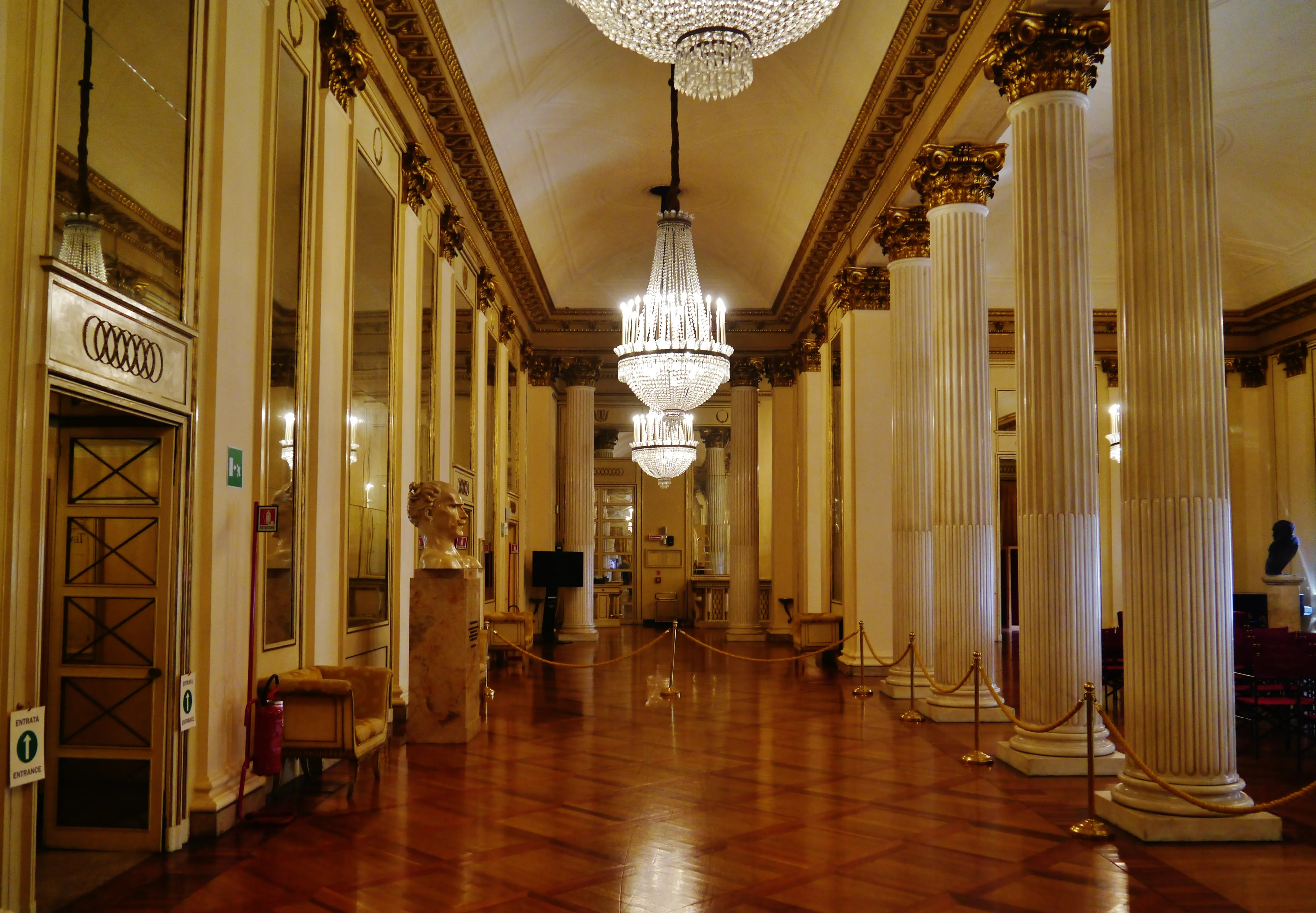 Elegant foyer with marble details