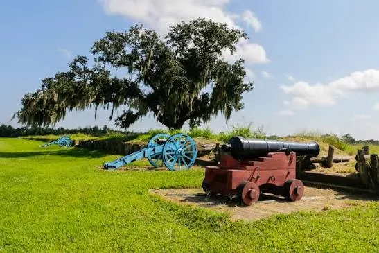 Historic battlefield area along the Mississippi near New Orleans