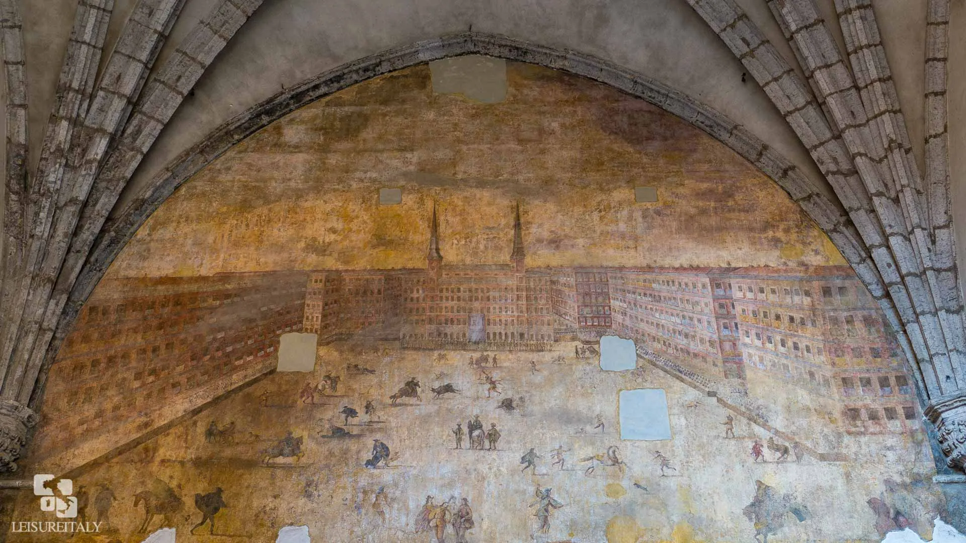 Historic fresco detail within Castel Nuovo