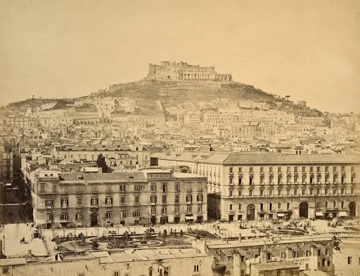 Old Naples city view including Castel Nuovo