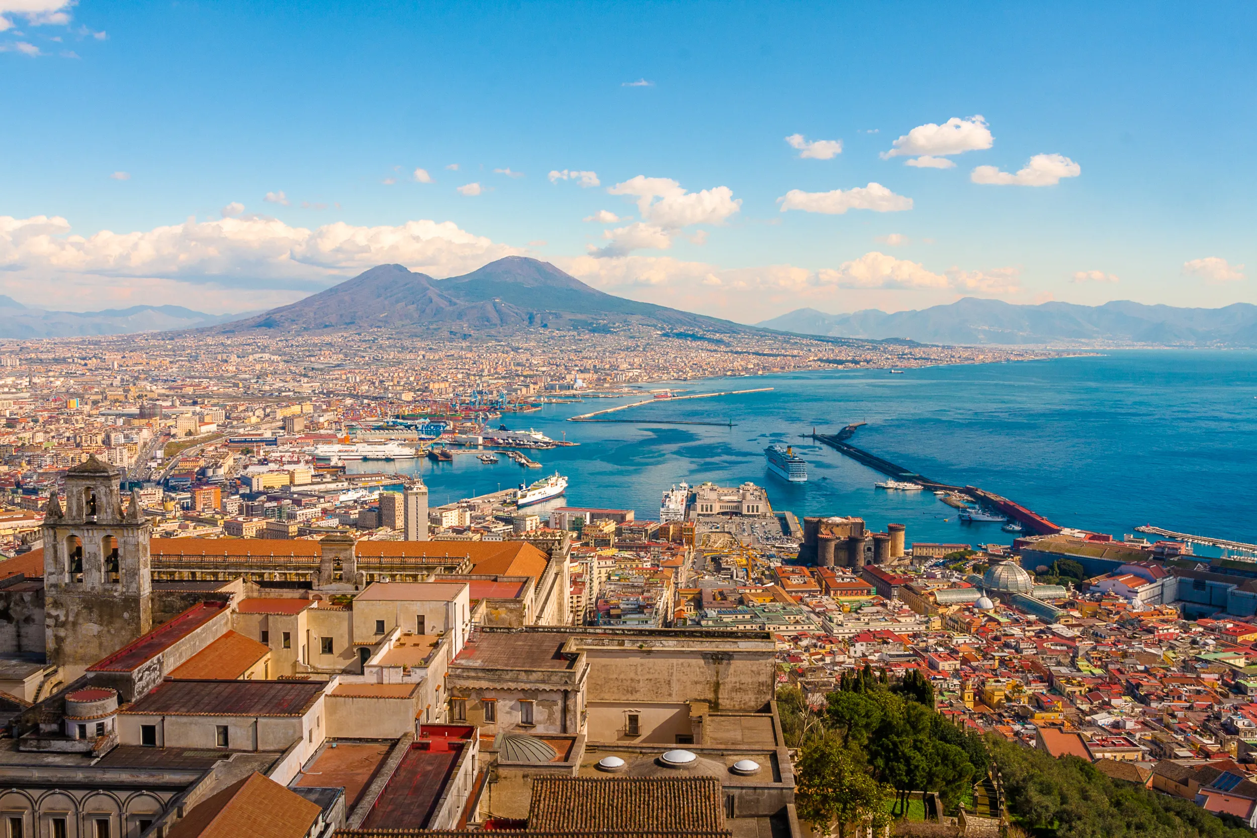 Aerial View of Naples Port