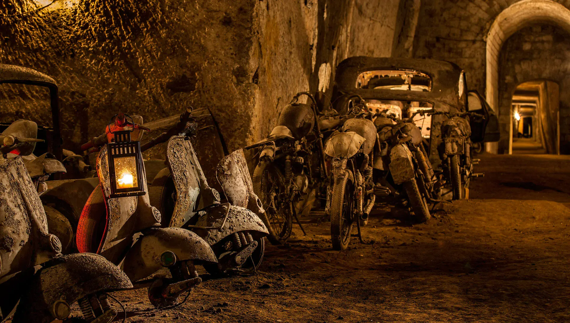 Buried Vespas in Naples Underground