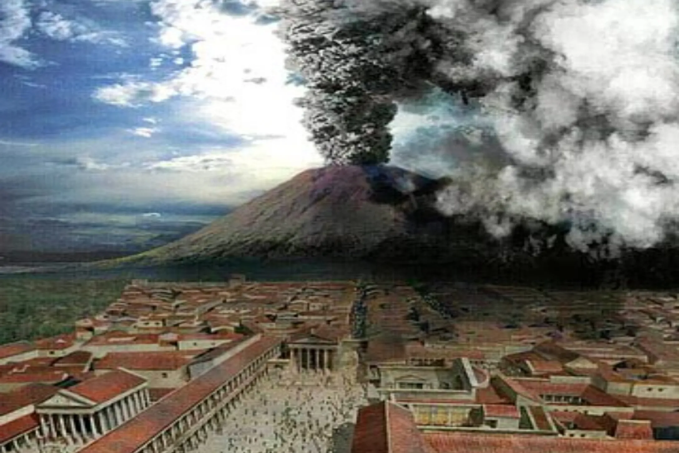 Historic depiction of ash plume during the Vesuvius eruption