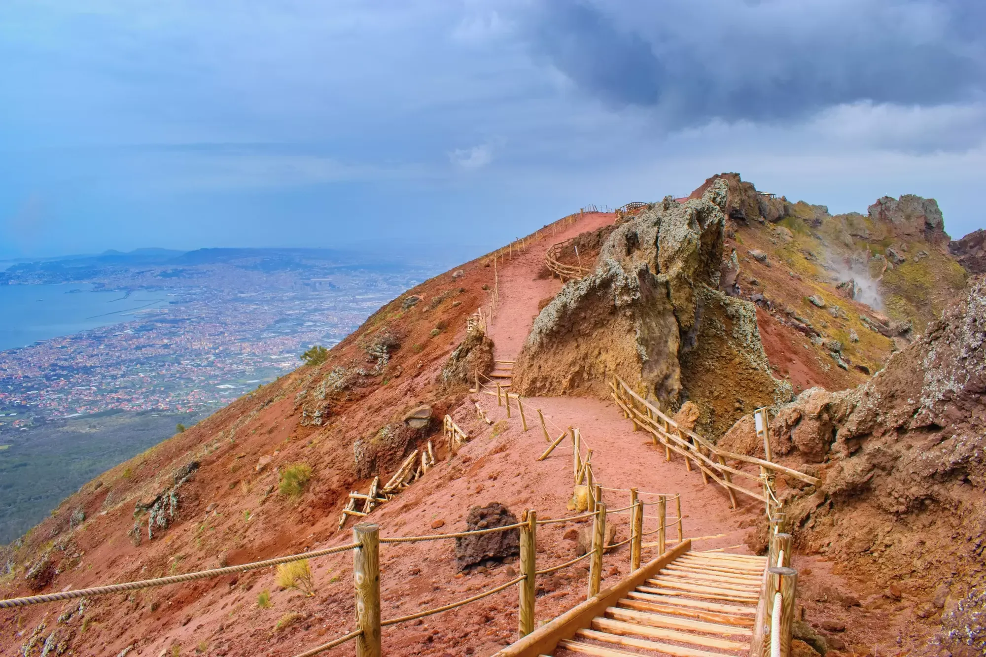 Hiking trail leading up Mount Vesuvius