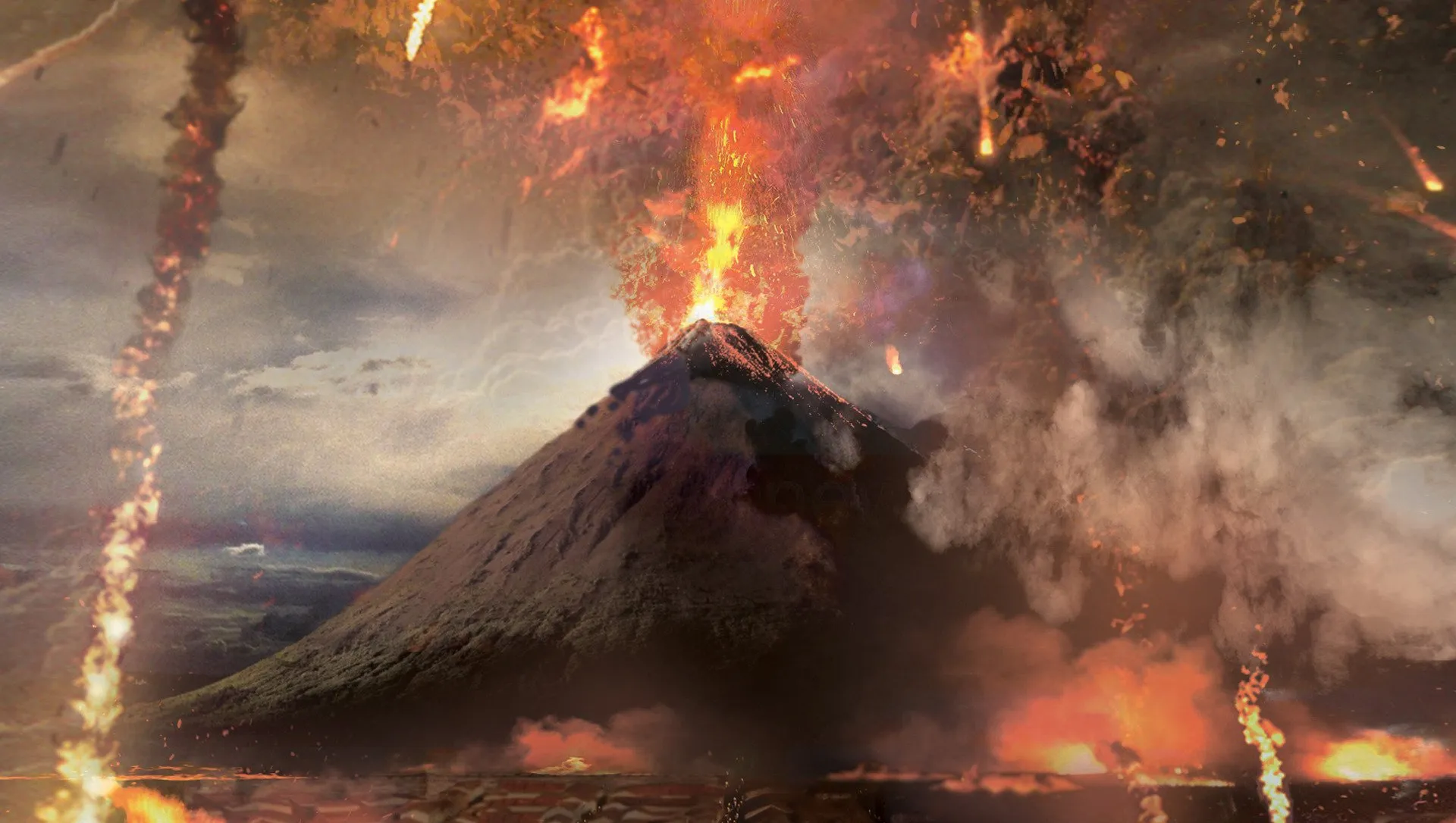 Historic representation of the ancient Vesuvius eruption