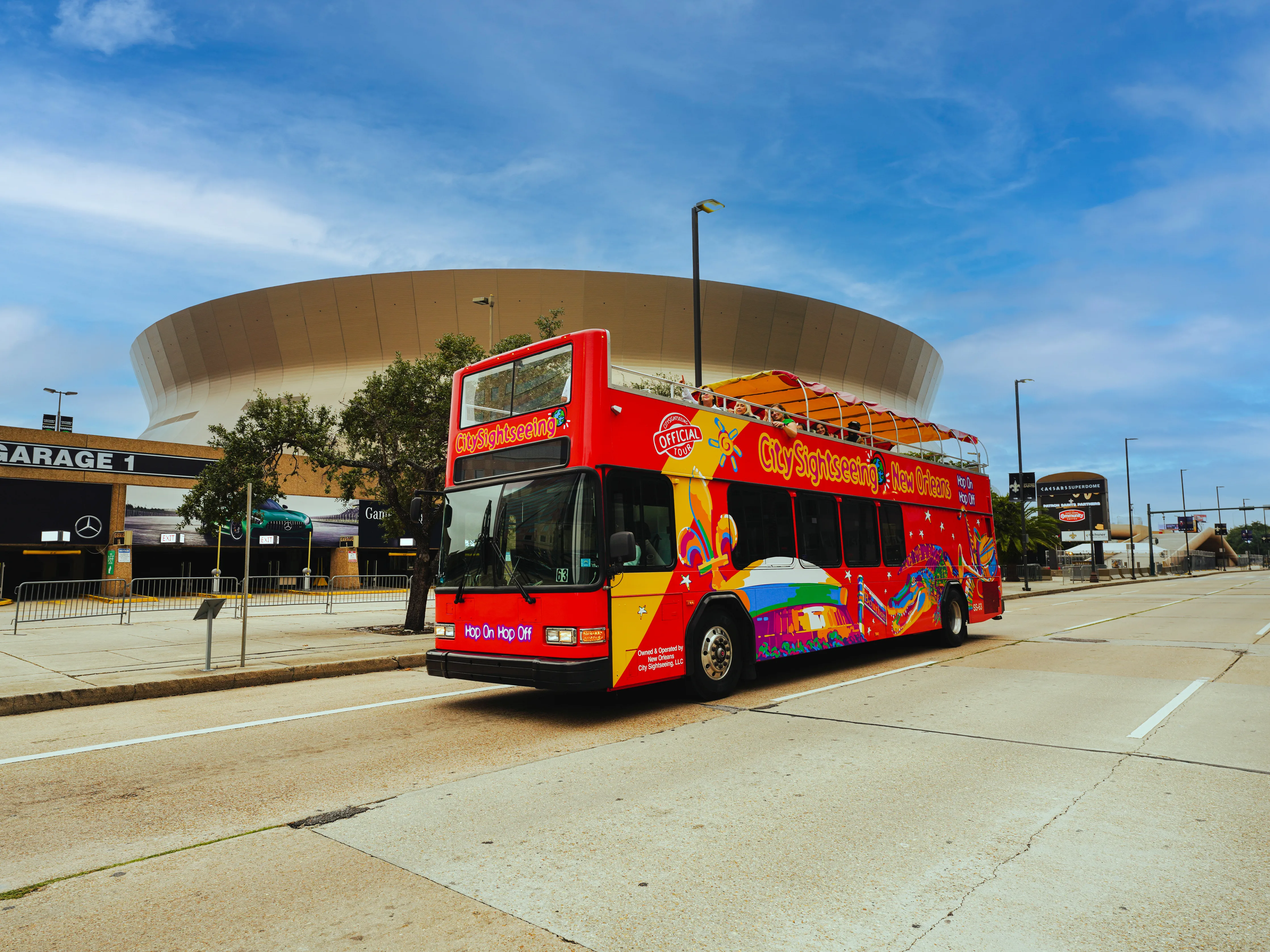 City Sightseeing Bus Passing Landmarks