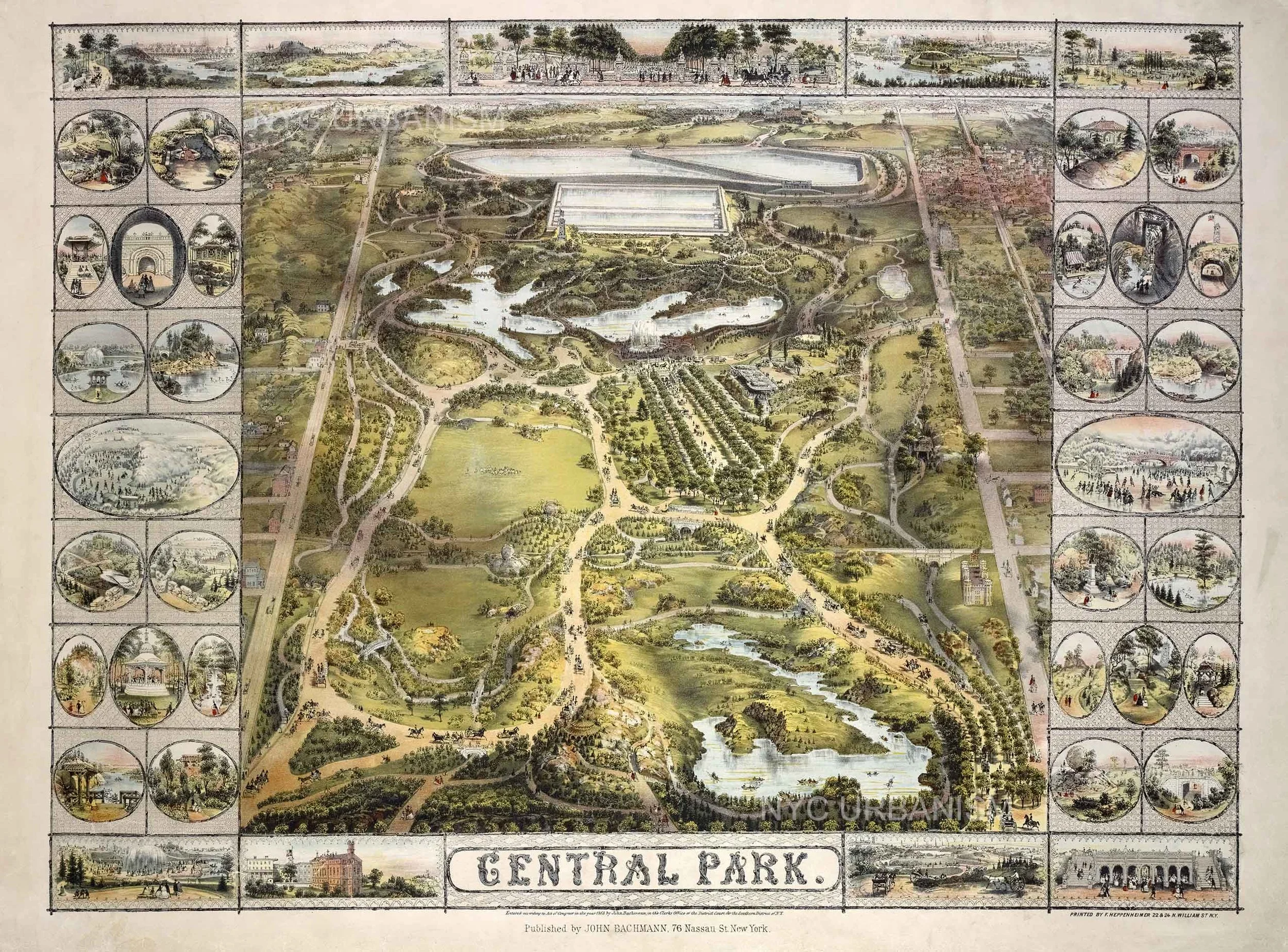 1863 Central Park map