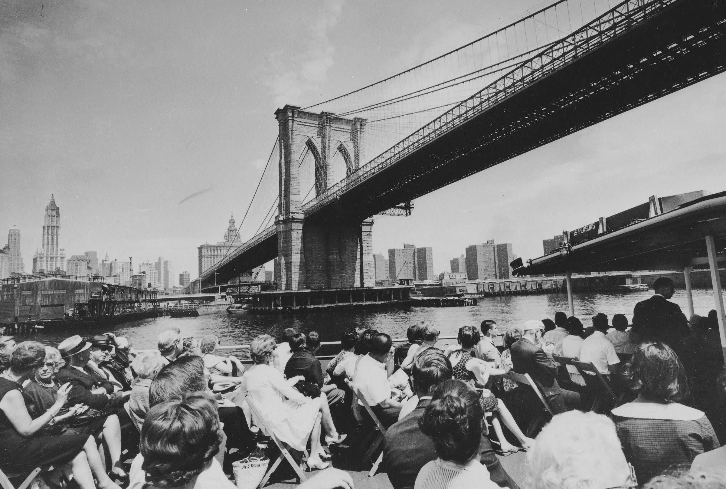 Tourists on a New York cruise in the 1960s