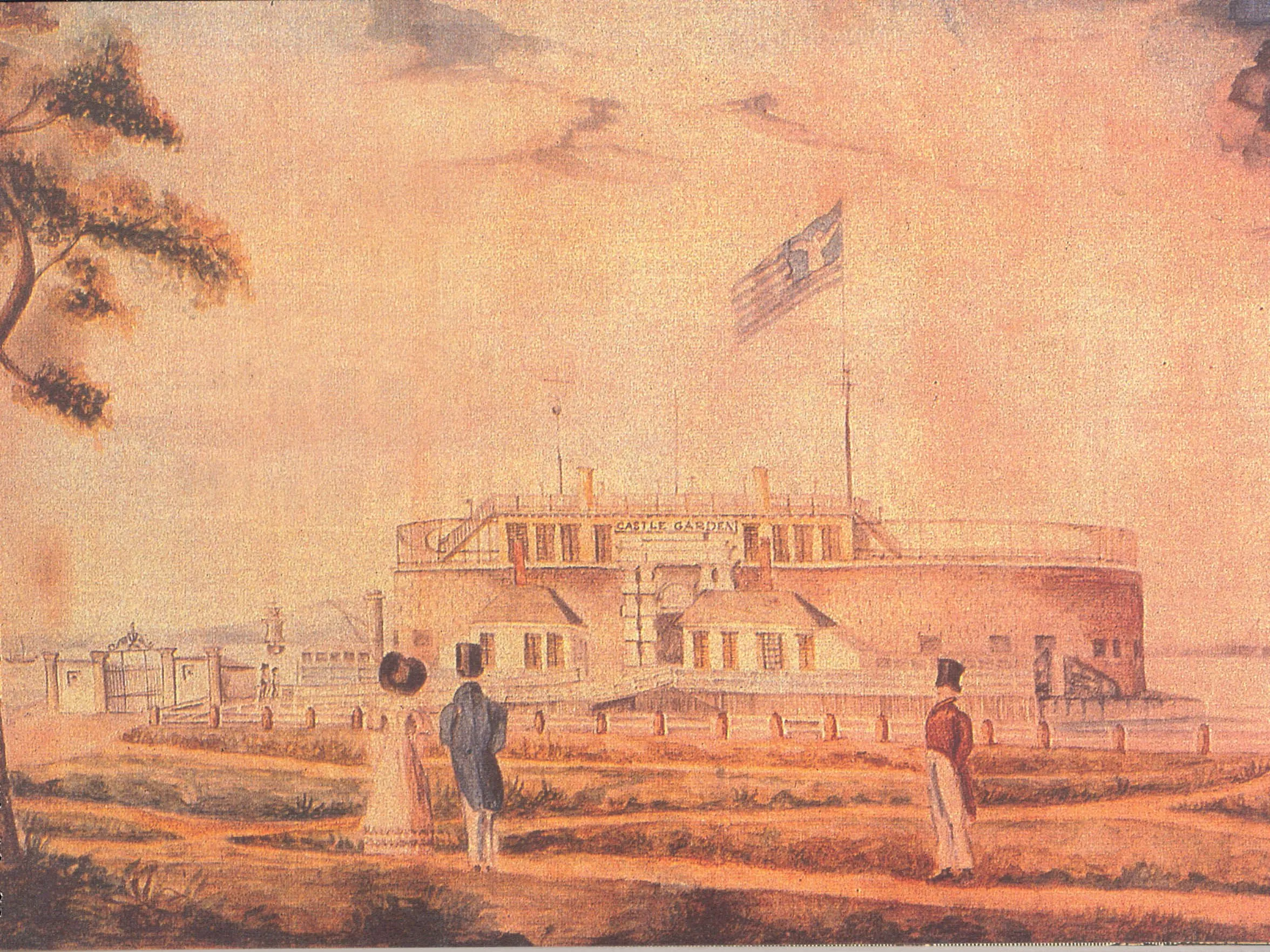 Castle Garden immigration station circa 1800
