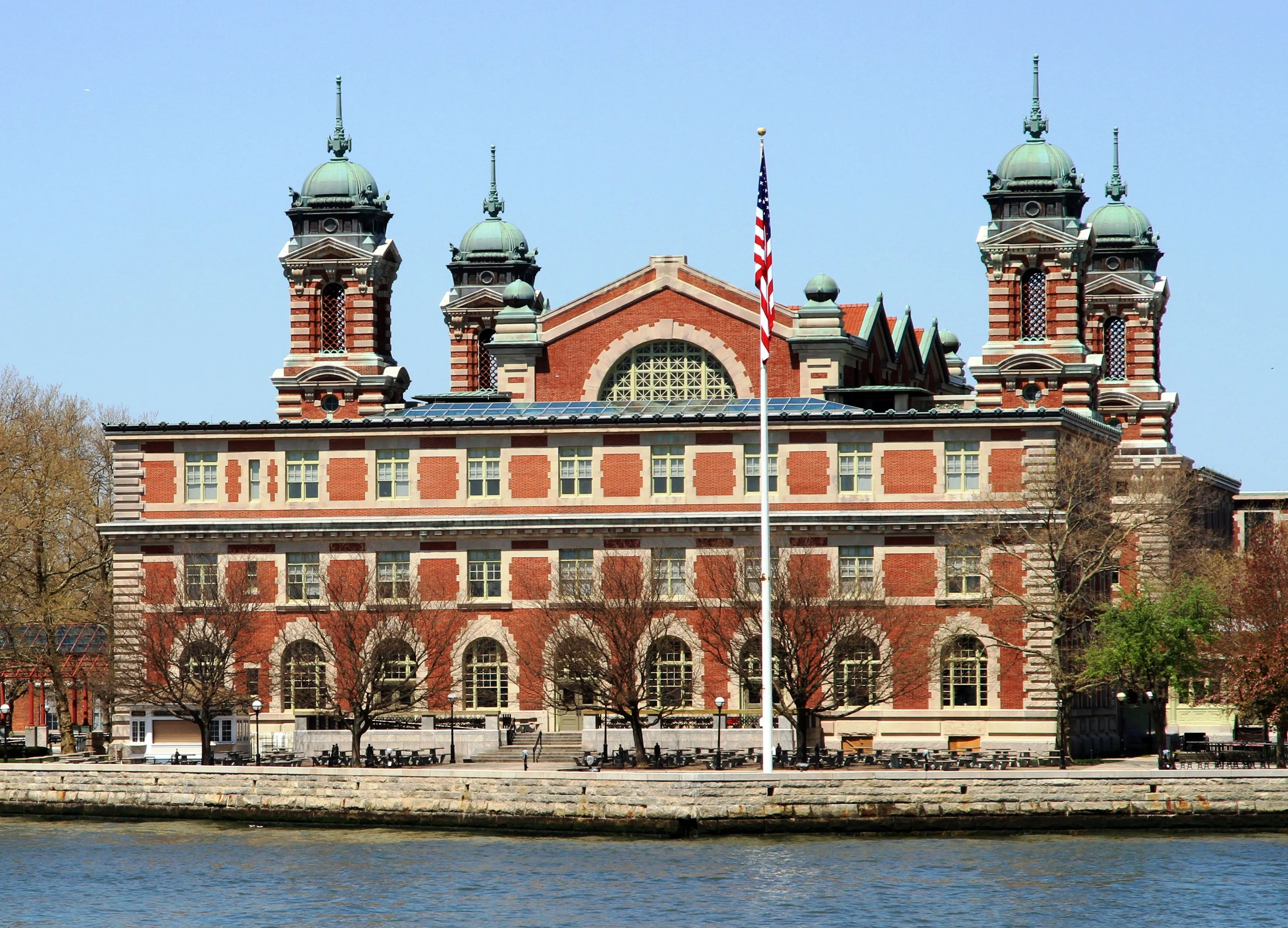 Ellis Island seen from the Hudson River