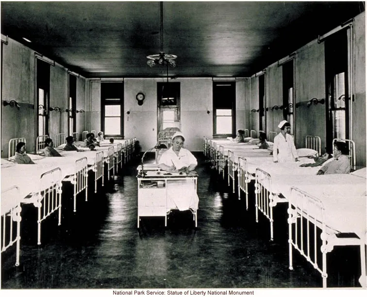 Patients in Ellis Island hospital