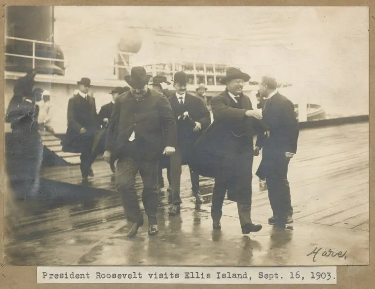 President Roosevelt visiting Ellis Island in 1903