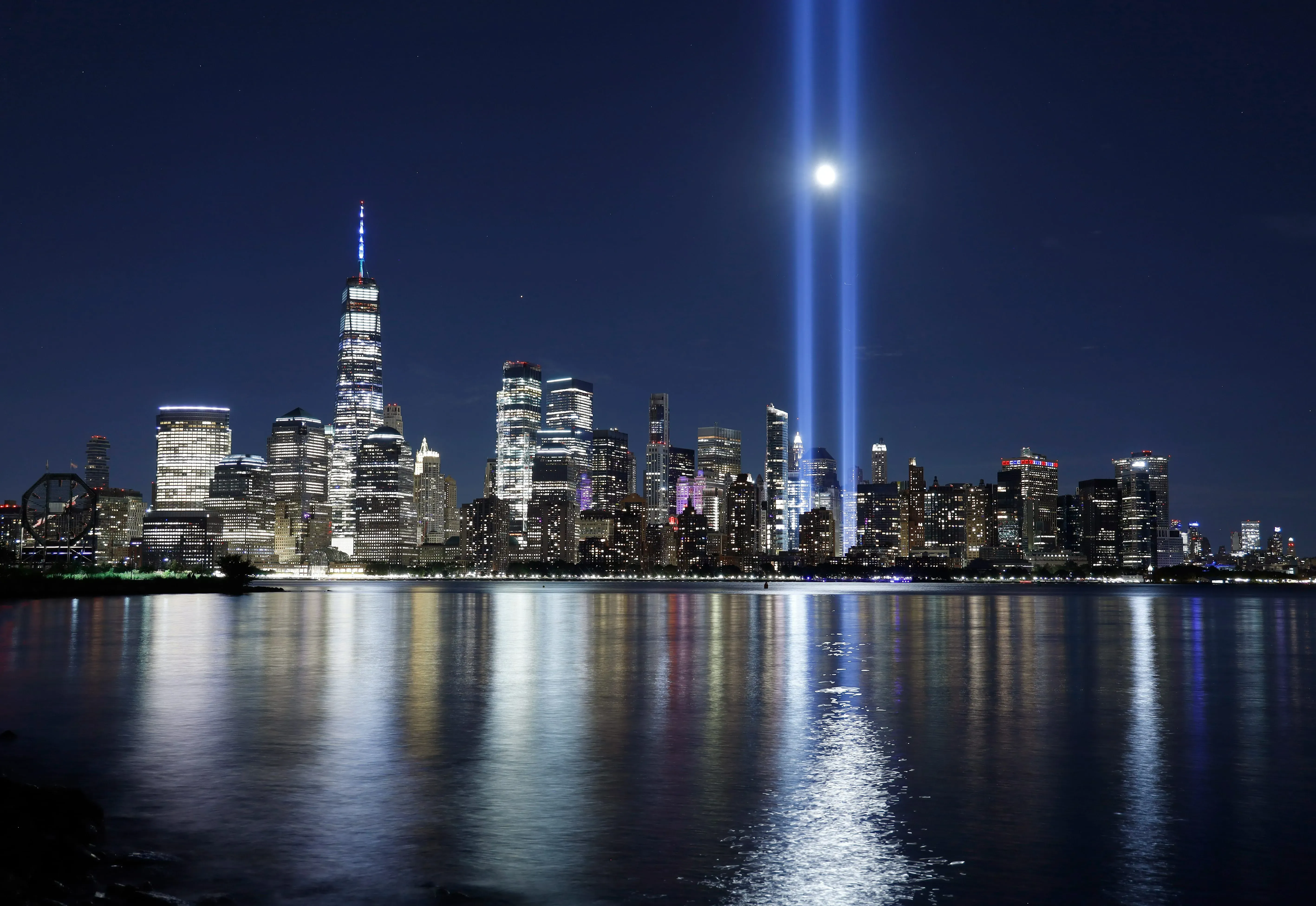 Tribute in Light above Lower Manhattan