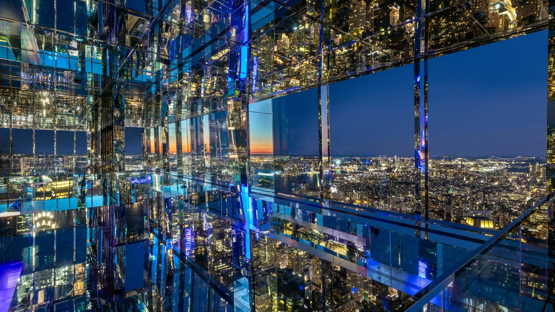 SUMMIT mirror room at night
