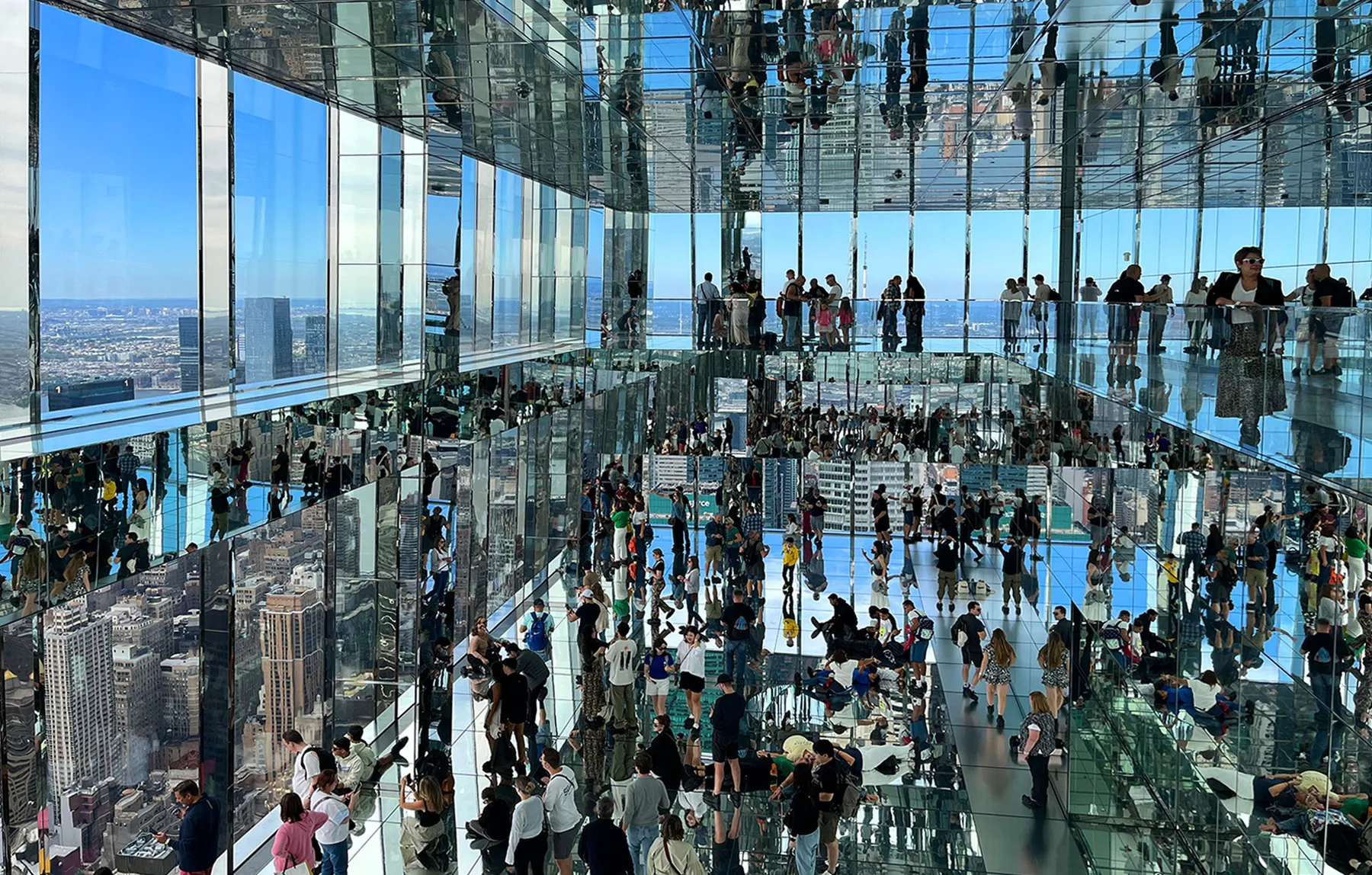 SUMMIT One Vanderbilt mirror room with skyline reflections