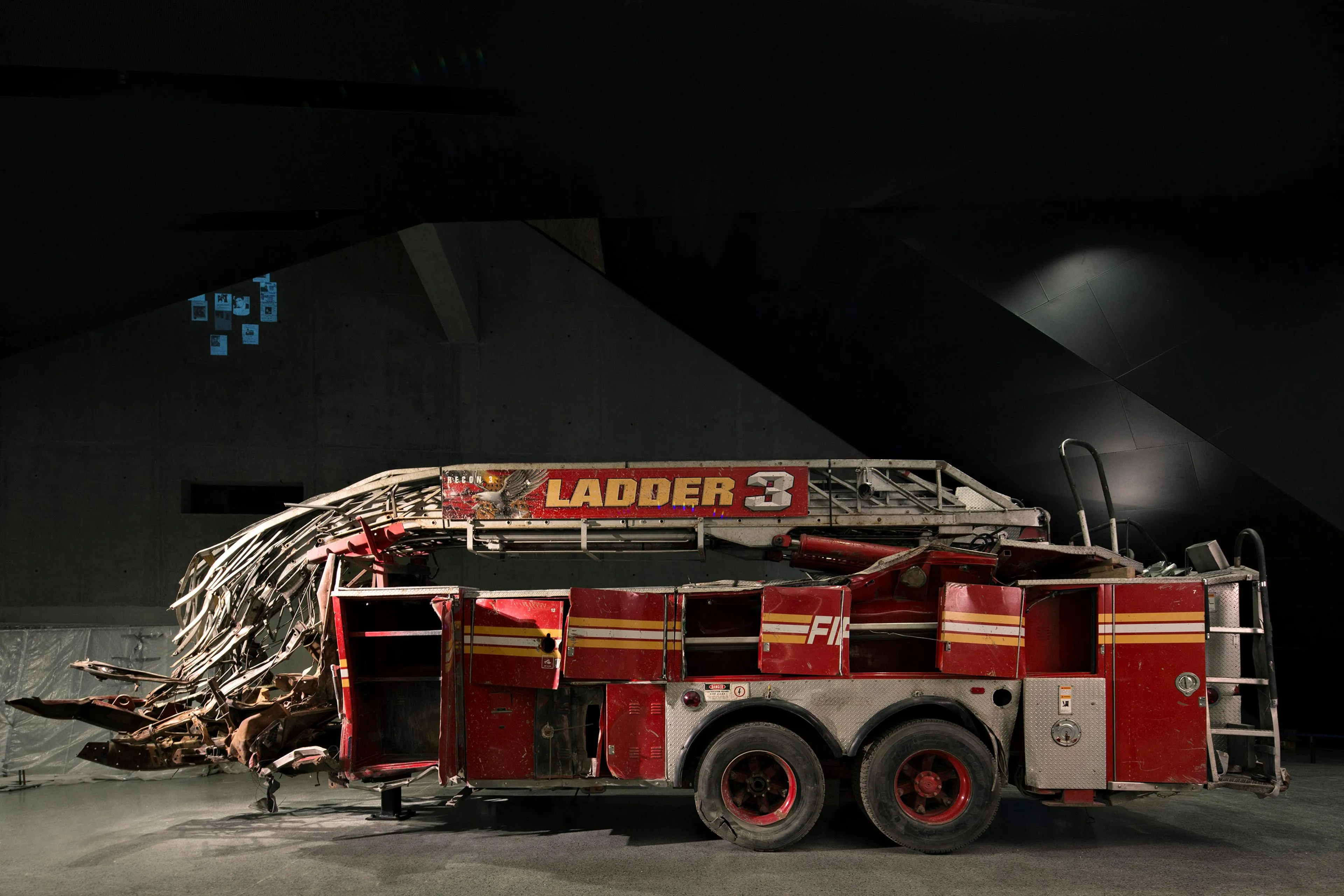 Fire truck wreckage at the 9/11 Memorial Museum
