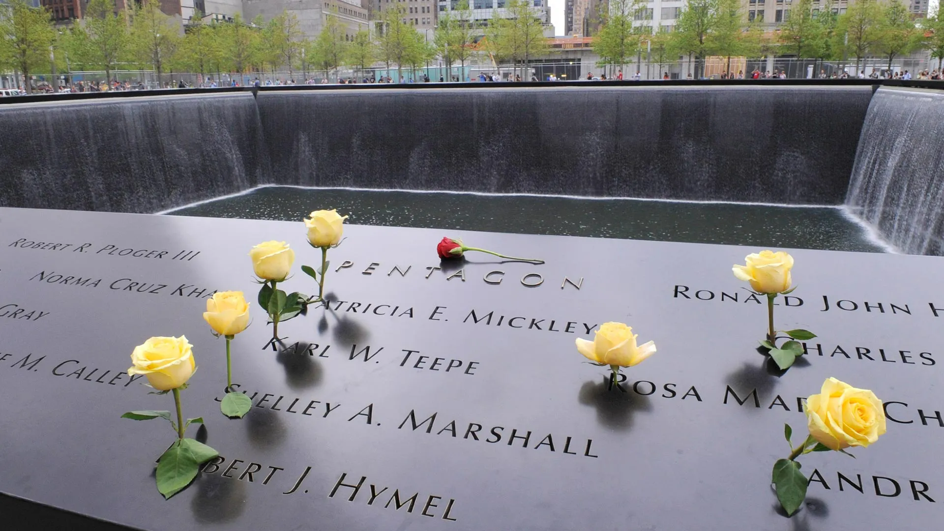 Names engraved at the 9/11 Memorial