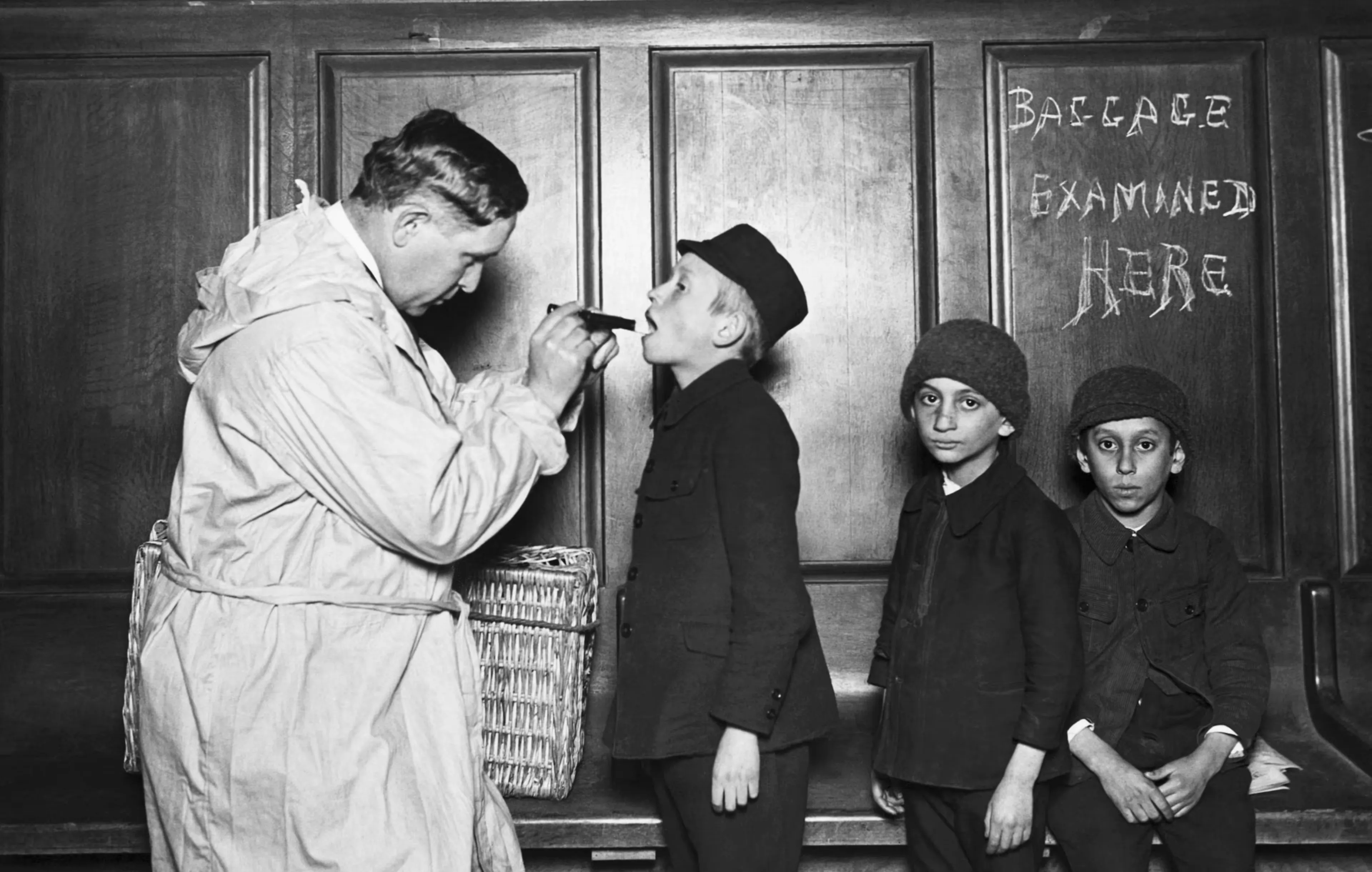 Immigrant children examined at Ellis Island
