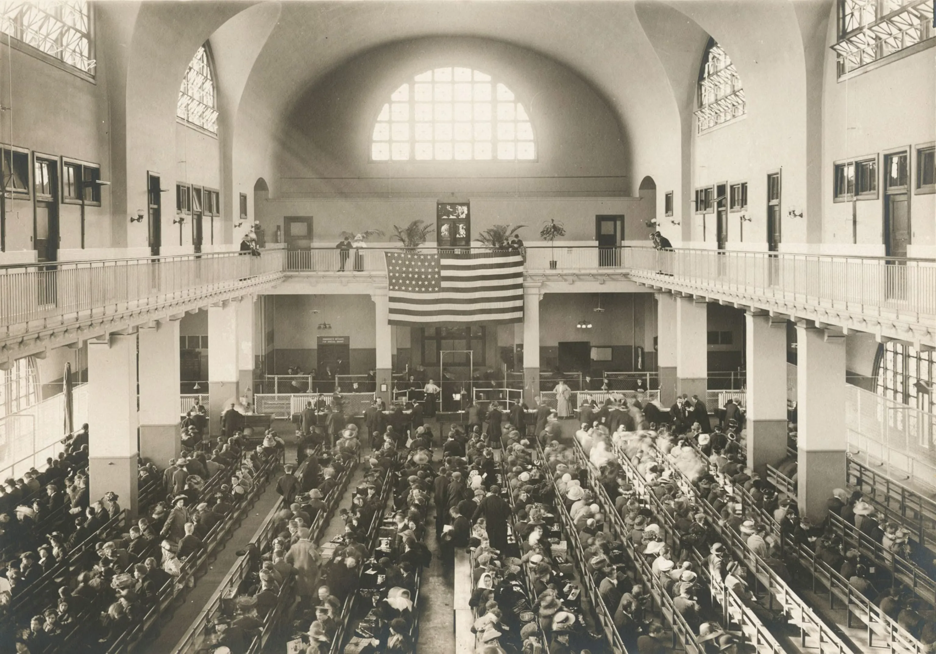 Immigrants at Ellis Island around 1900