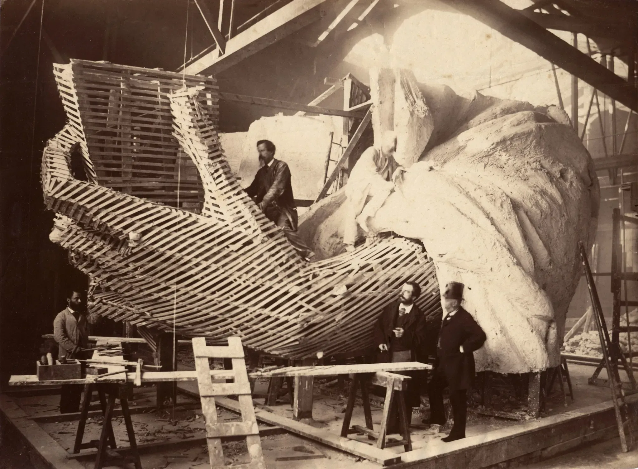 Statue of Liberty under construction