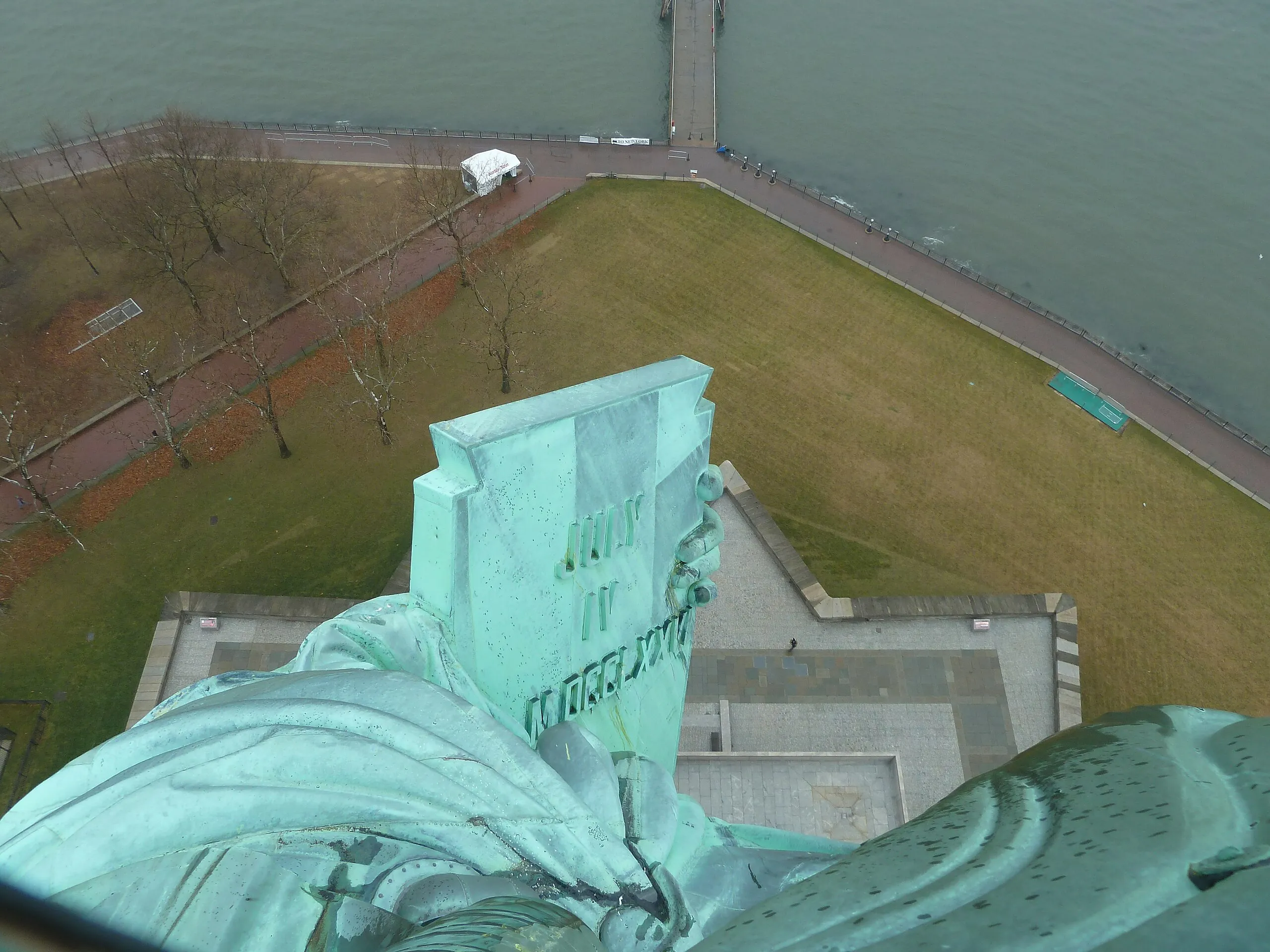 View of New York from the statue's crown
