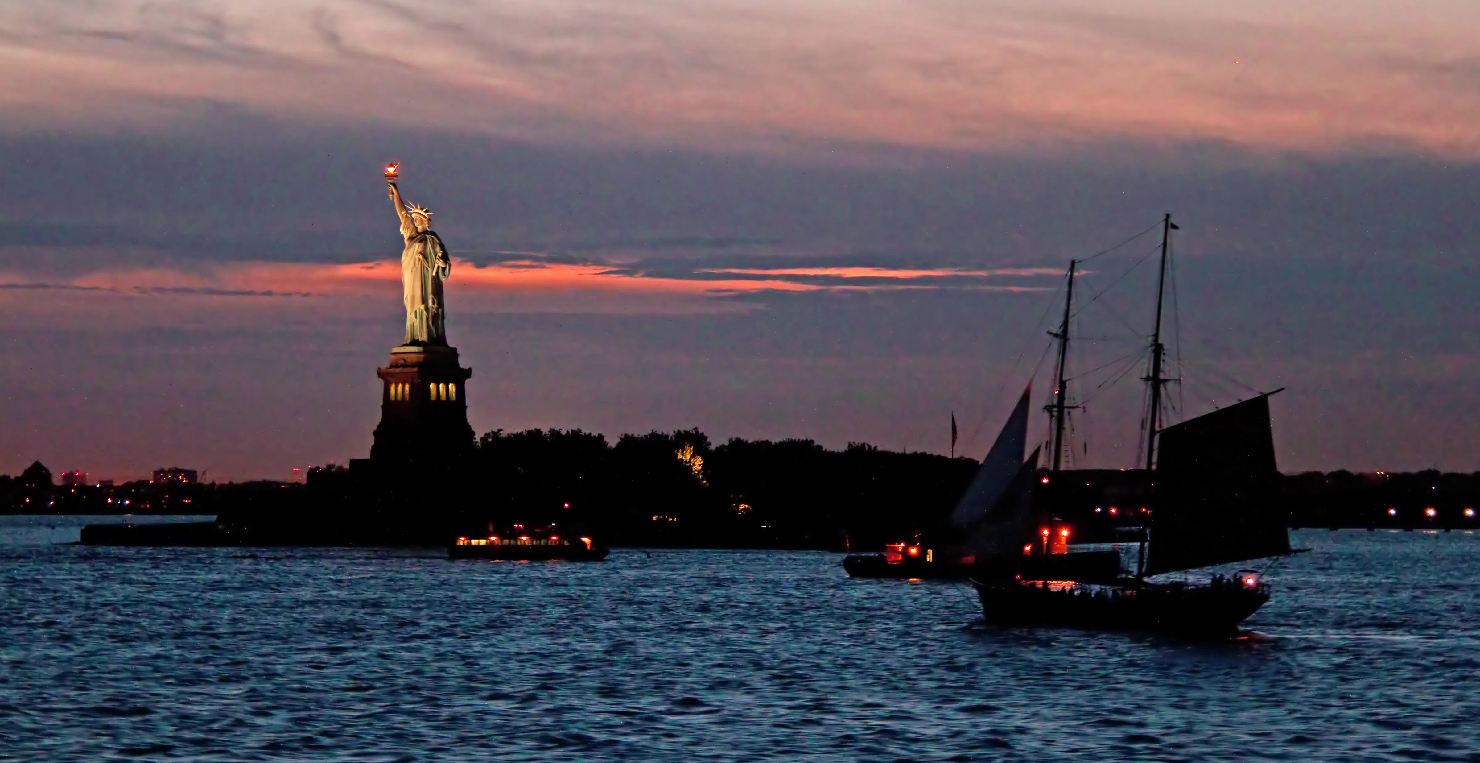 Statue of Liberty evening view