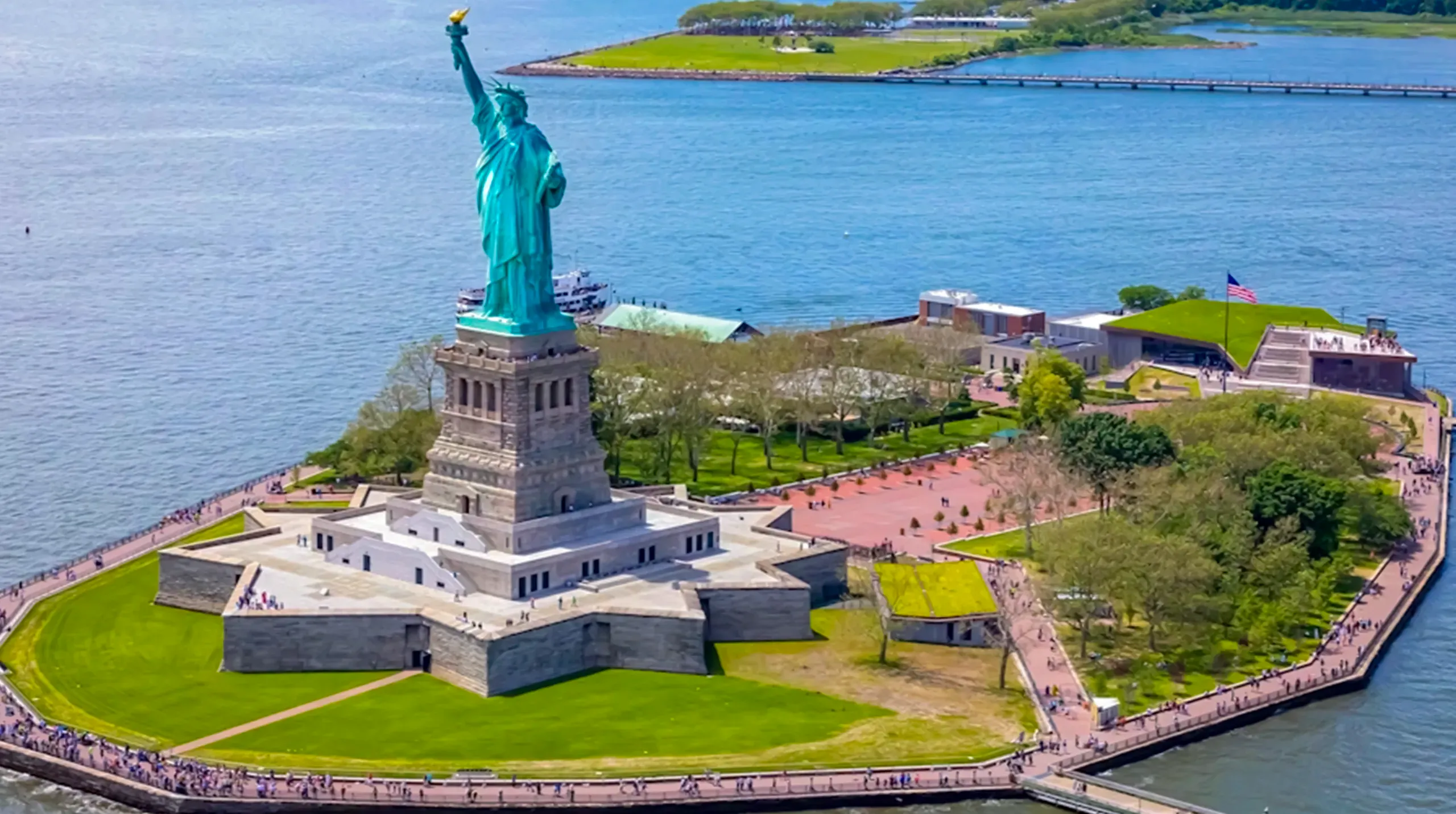 Liberty Island aerial view