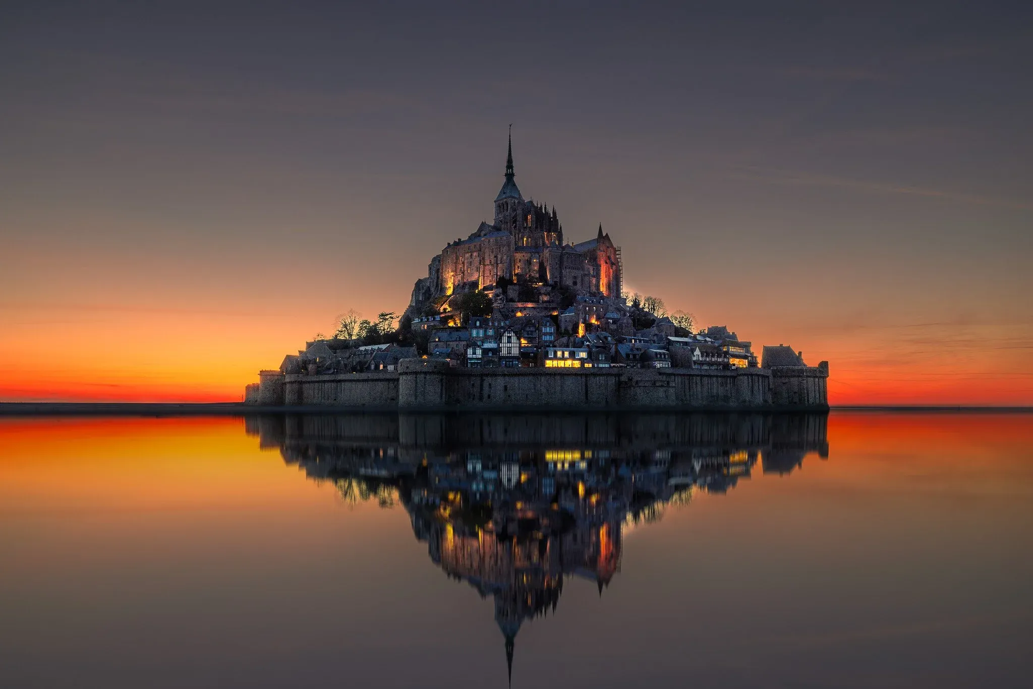 Mont-Saint-Michel Sunset View
