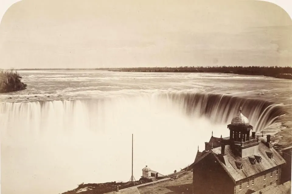Historic view of Niagara Falls from 1868