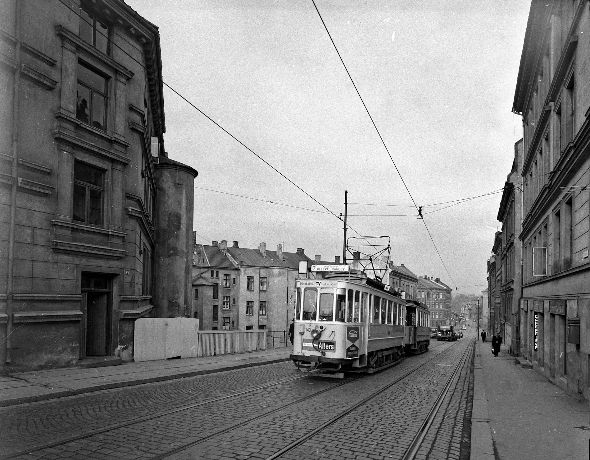Historic tram passing