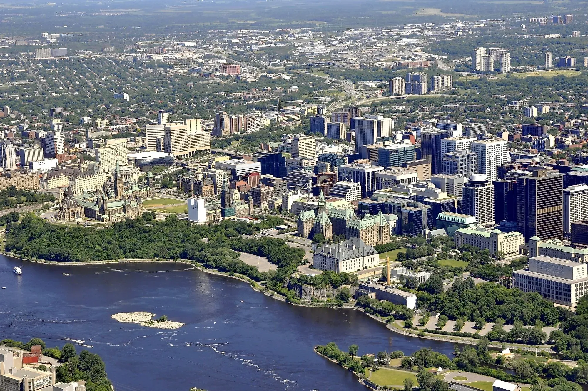 Ottawa birds-eye panorama of the downtown core