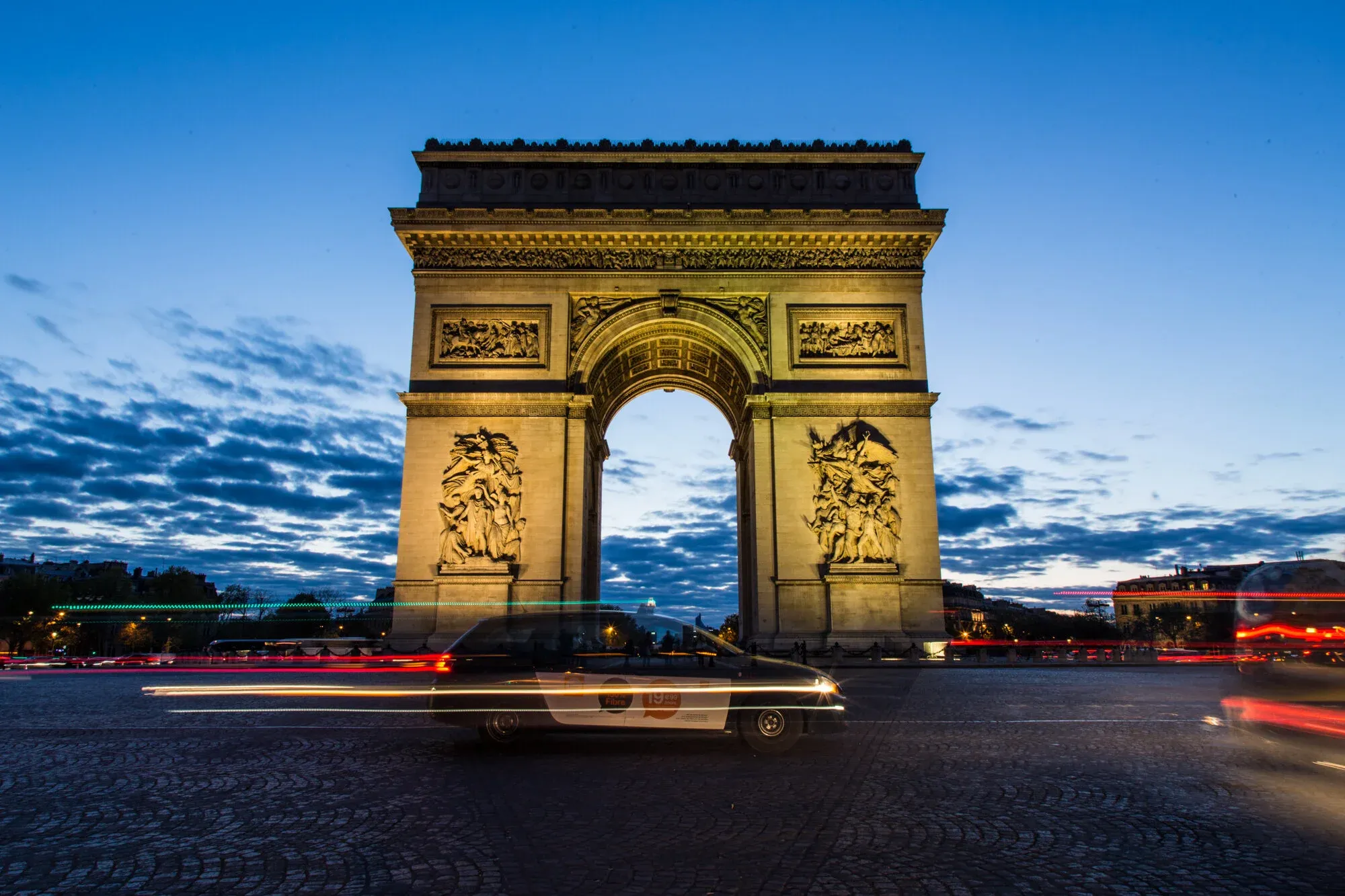 Arc de Triomphe at sunset