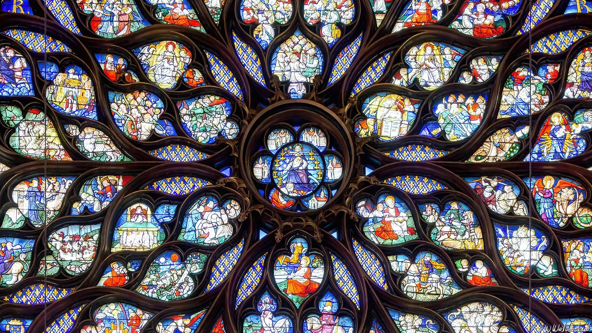 Rose window detail at Sainte-Chapelle