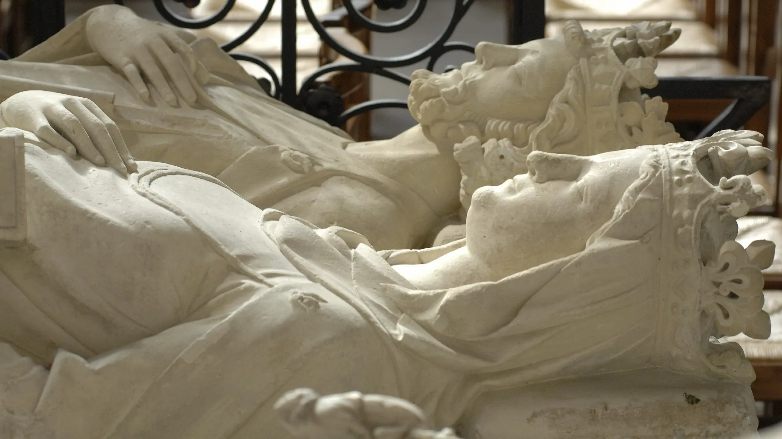 Detail of a tomb effigy face