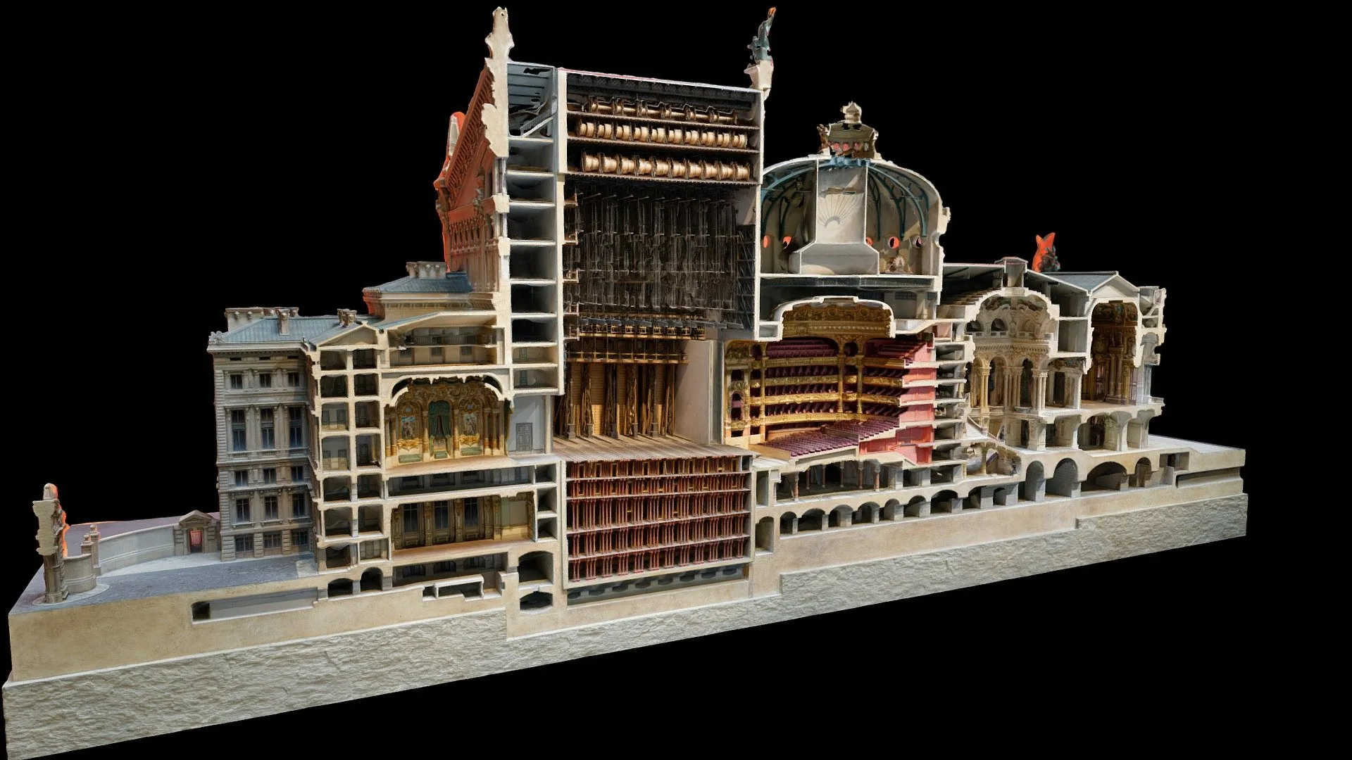 Interior structural rendering of Palais Garnier
