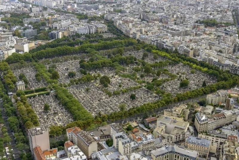 Aerial view of Père Lachaise