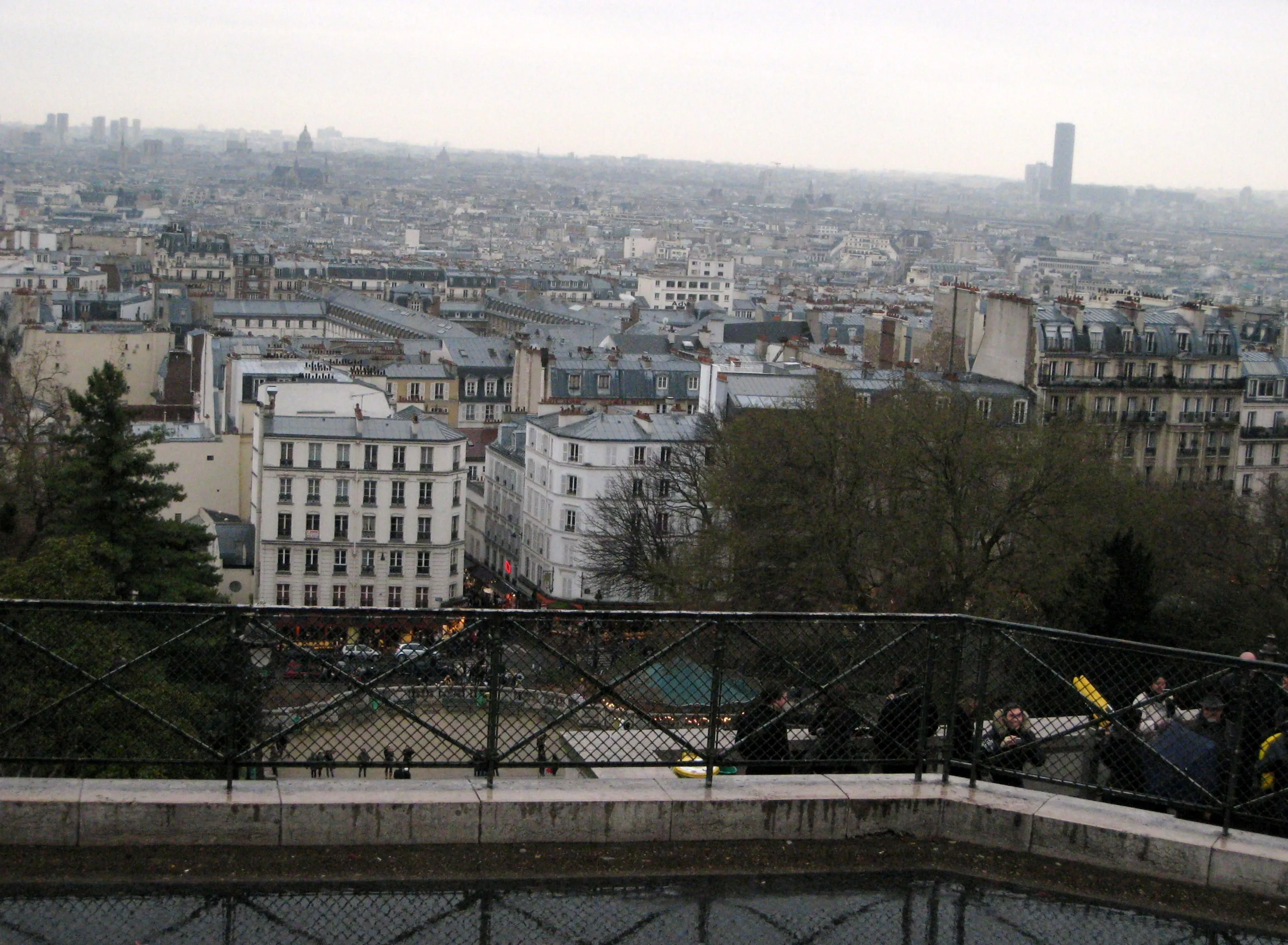 Panoramic Paris skyline seen from Sacre-Coeur