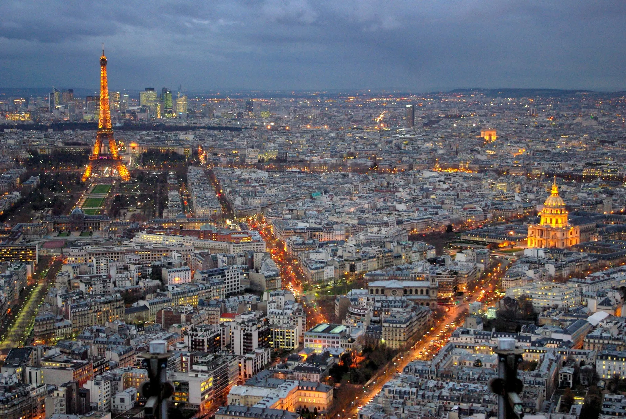 Paris deck view at dusk from Montparnasse Tower