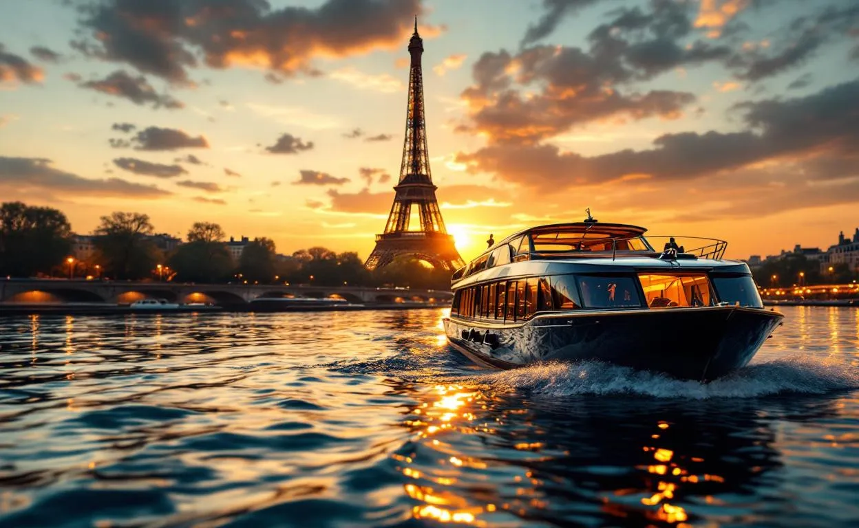 Paris cruise at Sunset