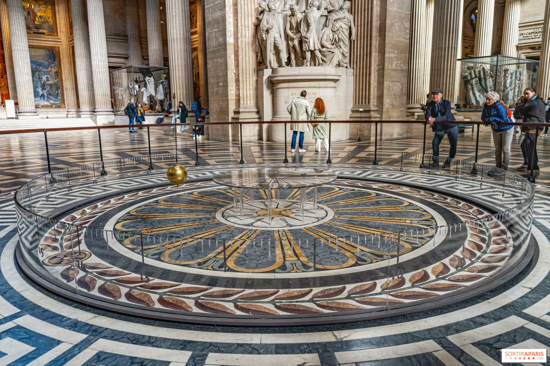 Foucault pendulum suspended under the Pantheon dome