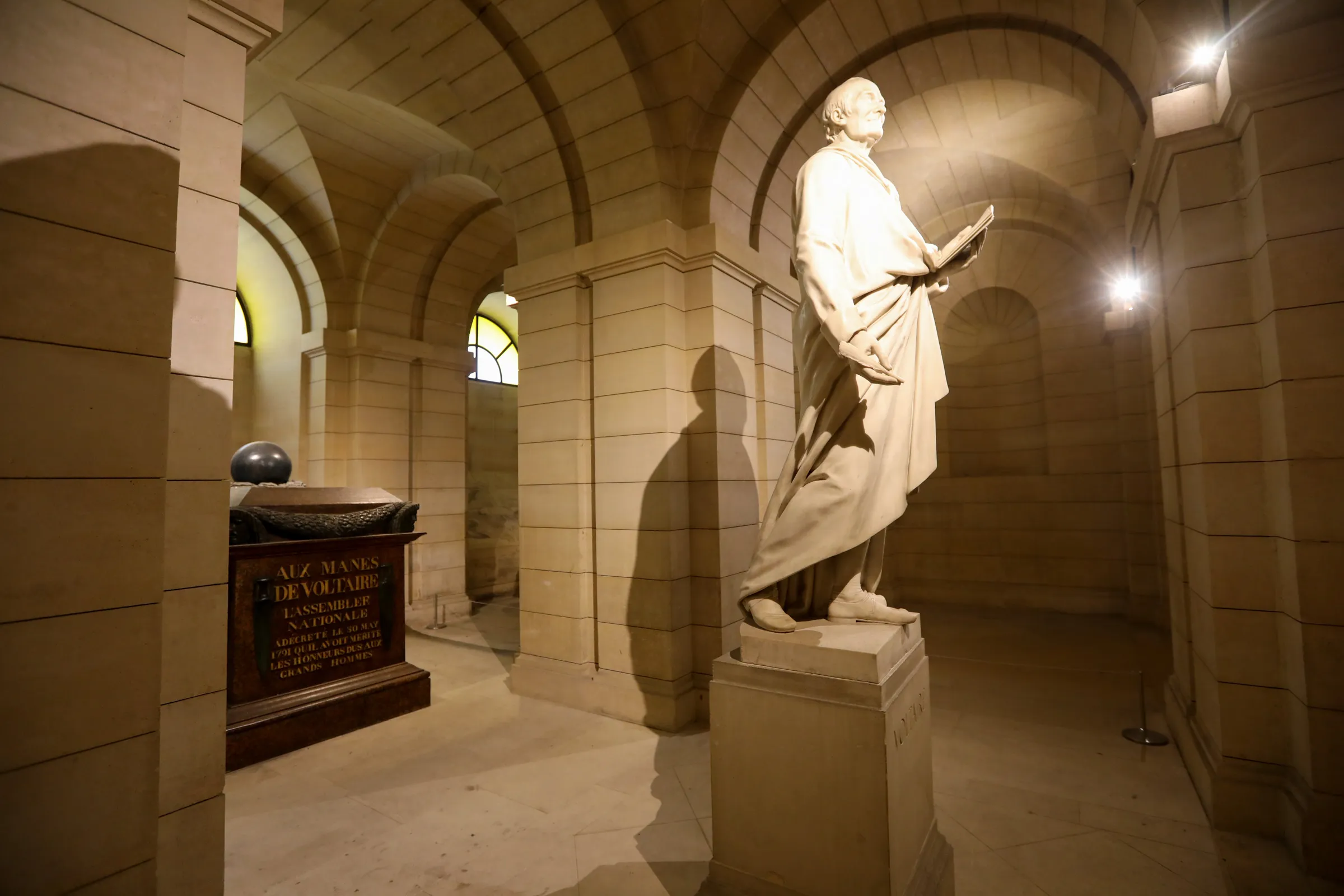 Voltaire’s tomb in the Pantheon crypt
