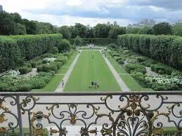 View of Musée Rodin gardens from balcony