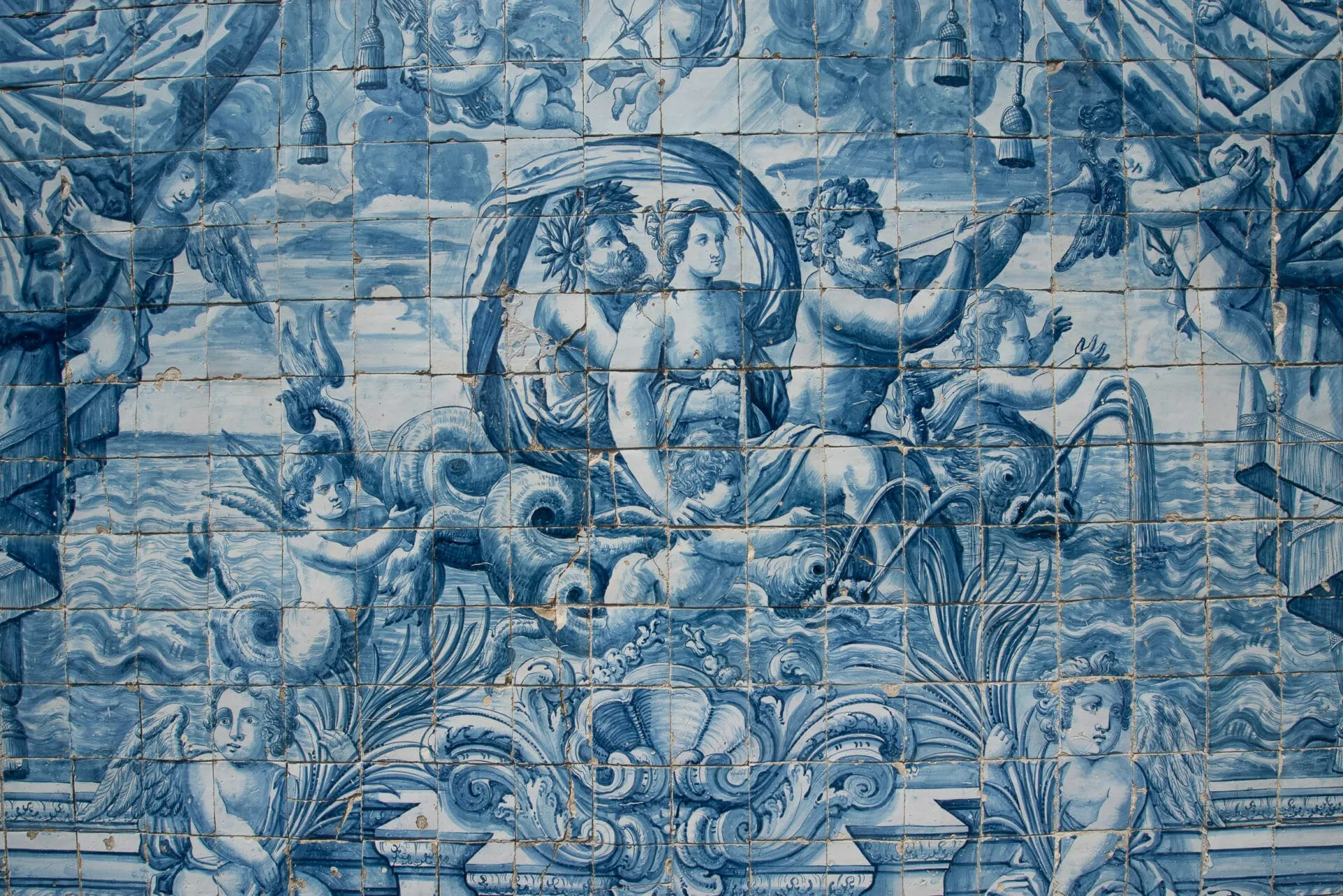 Azulejo tile mosaic detail