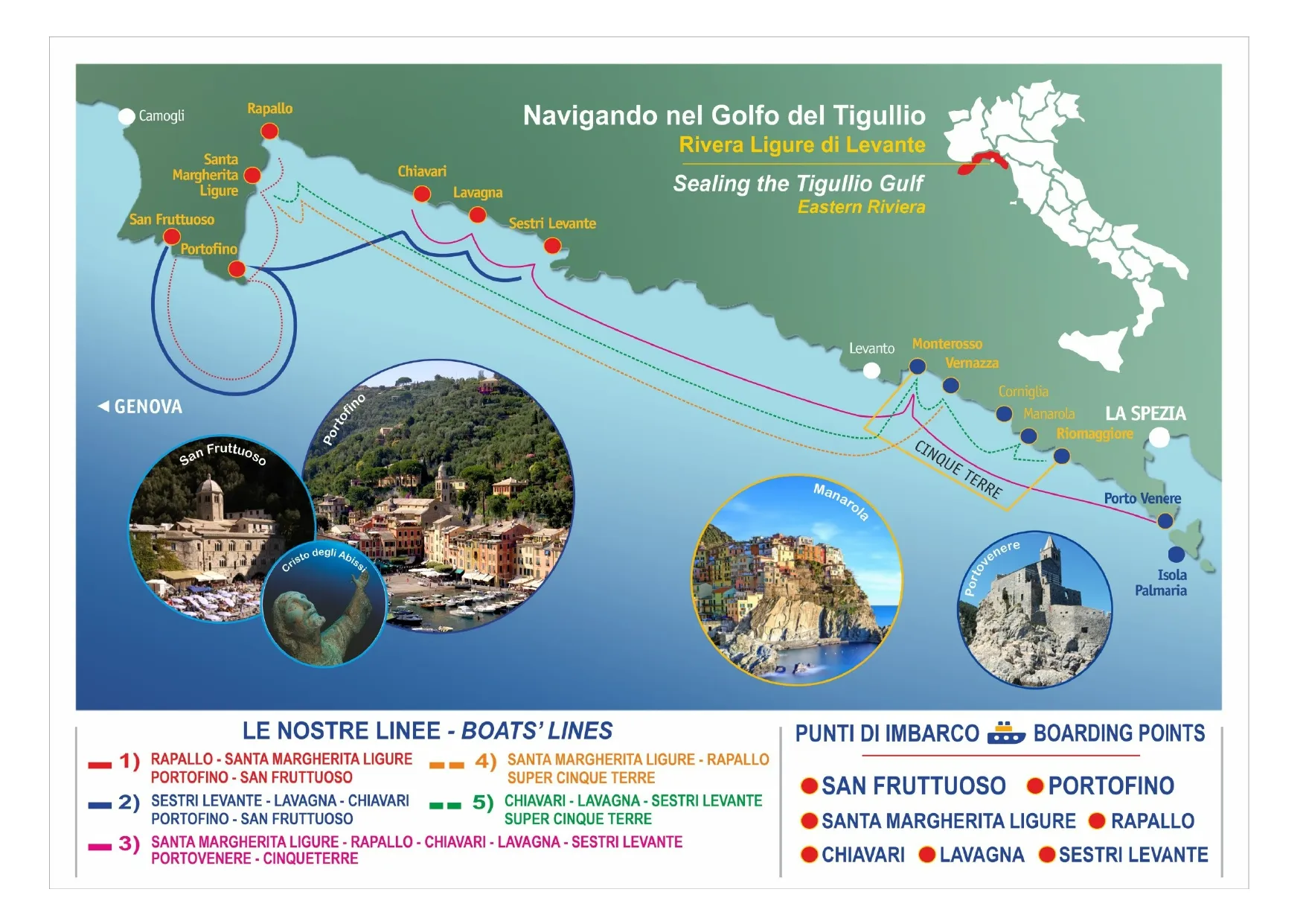 Portofino Boat Trips Map