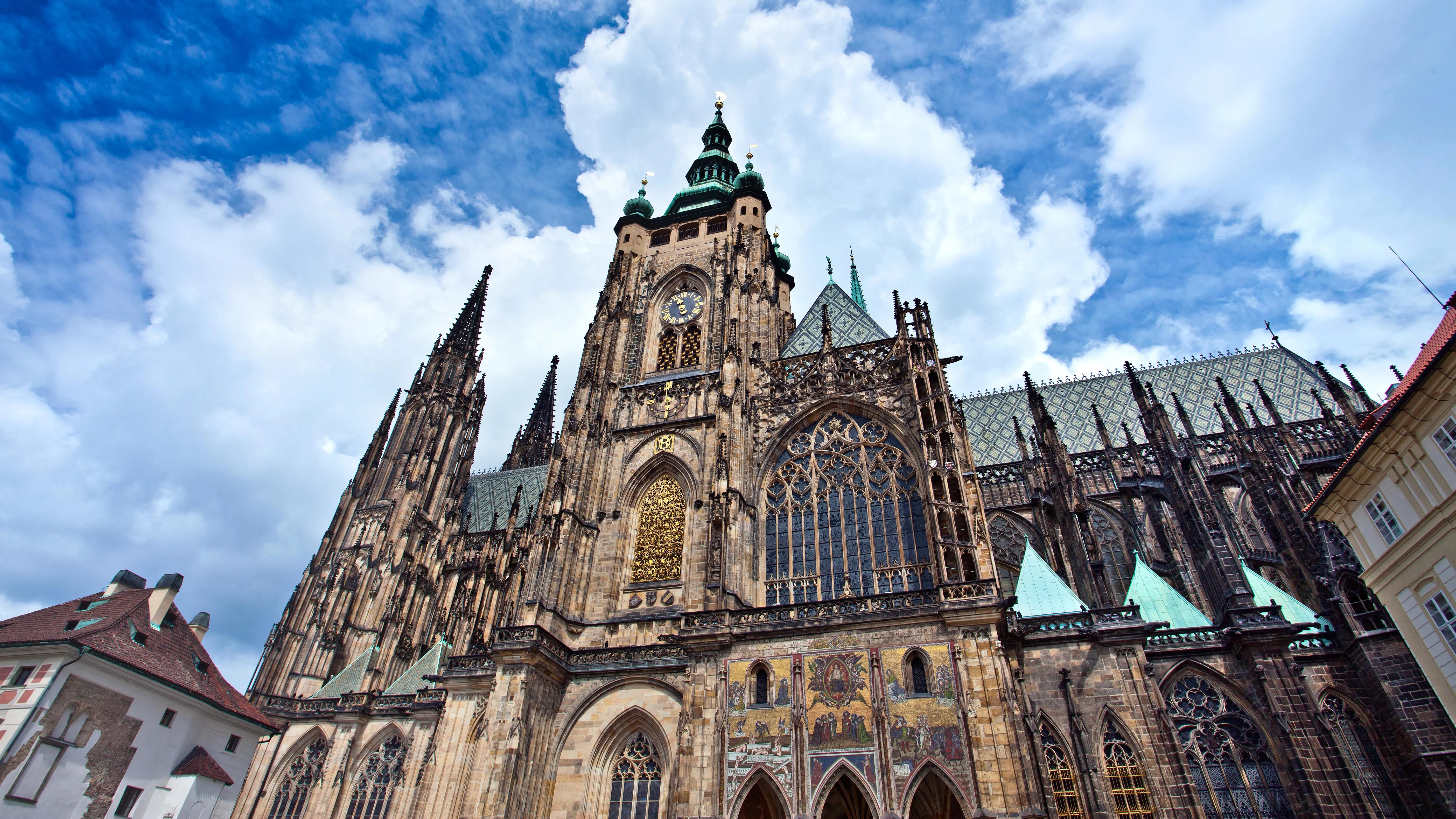 Prague Castle front facade with courtyard view