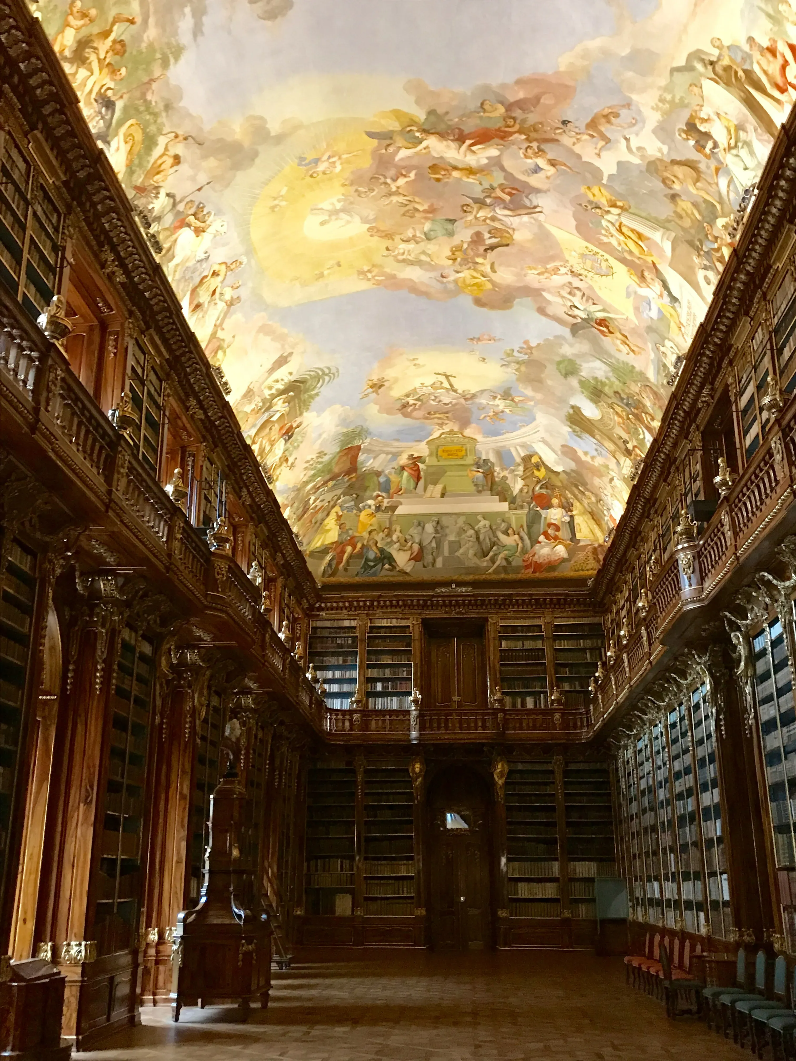 Historic palace library ceiling detail